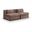 Stellar 76 Inch Chenille Fabric Upholstered 2 Piece Modular Loveseat In Brown