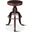 Sterling Height Adjustable Barstool In Brown Leather