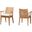 Storsel Teak Wood and Rattan Dining Chair In Natural Brown and Cream