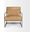 Stratton Gunmetal with Genuine Leather Upholstered Accent Chair In Brown