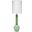 Studio Table Lamp with Leaf Green Glass and Tall Thin Drum Shade In Green