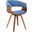 Summer Mid-Century Chair In Blue Fabric with Walnut Wood Finish
