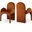 Summer Velvet Dining Arm Chair Set of 2 In Cognac