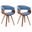 Summer Dining Chair Set of 2 In Blue and Walnut