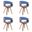 Summer Dining Chair Set of 4 In Blue and Walnut