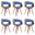 Summer Dining Chair Set of 6 In Blue and Walnut