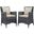 Summon Antique Canvas Beige 2 Piece Outdoor Patio Sunbrella Dining Set