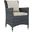 Summon Antique Canvas Beige Dining Outdoor Patio Sunbrella Arm Chair