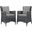 Summon Canvas Gray 2 Piece Outdoor Patio Sunbrella Dining Set