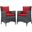 Summon Canvas Red 2 Piece Outdoor Patio Sunbrella Dining Set