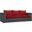 Summon Canvas Red Outdoor Patio Sunbrella Sofa