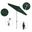 Sun Master 7.5' Patio Umbrella with Aluminum Pole Fiberglass Ribs Collar Tilt Crank Lift with Olefin Fabric In Hunter Green and Hammertone Grey