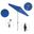 Sun Master 7.5' Patio Umbrella with Aluminum Pole Fiberglass Ribs Collar Tilt Crank Lift with Olefin Fabric In Royal Blue and Hammertone Grey