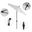 Sun Master 7.5' Patio Umbrella with Aluminum Pole Fiberglass Ribs Collar Tilt Crank Lift with Olefin Fabric In White and Matte Black
