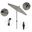 Sun Master 7.5' Patio Umbrella with Aluminum Pole Fiberglass Ribs Collar Tilt Crank Lift with Olefin Fabric In Woven Granite and Matte Black