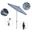 Sun Master 7.5' Patio Umbrella with Aluminum Pole Fiberglass Ribs Collar Tilt Crank Lift with Sunbrella Fabric In Cabana Regatta and Hammertone Grey