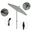 Sun Master 7.5' Patio Umbrella with Aluminum Pole Fiberglass Ribs Collar Tilt Crank Lift with Sunbrella Fabric In Gateway Mist and Bronze