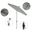 Sun Master 7.5' Patio Umbrella with Aluminum Pole Fiberglass Ribs Collar Tilt Crank Lift with Sunbrella Fabric In Gateway Mist and Hammertone Grey