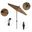 Sun Master 7.5' Patio Umbrella with Aluminum Pole Fiberglass Ribs Collar Tilt Crank Lift with Sunbrella Fabric In Heather Beige and Matte Black