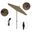 Sun Master 7.5' Patio Umbrella with Aluminum Pole Fiberglass Ribs Collar Tilt Crank Lift with Sunbrella Fabric In Linen Sesame and Bronze