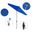 Sun Master 7.5' Patio Umbrella with Aluminum Pole Fiberglass Ribs Collar Tilt Crank Lift with Sunbrella Fabric In Pacific Blue and Hammertone Grey