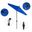 Sun Master 7.5' Patio Umbrella with Aluminum Pole Fiberglass Ribs Collar Tilt Crank Lift with Sunbrella Fabric In Pacific Blue and Matte Black
