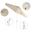 Sun Master 9' Patio Umbrella with Aluminum Pole Fiberglass Ribs Collar Tilt Crank Lift with Olefin Fabric In Antique Beige and Matte White