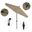 Sun Master 9' Patio Umbrella with Aluminum Pole Fiberglass Ribs Collar Tilt Crank Lift with Olefin Fabric In Champagne and Matte Black