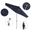 Sun Master 9' Patio Umbrella with Aluminum Pole Fiberglass Ribs Collar Tilt Crank Lift with Olefin Fabric In Navy Blue and Hammertone Grey