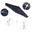 Sun Master 9' Patio Umbrella with Aluminum Pole Fiberglass Ribs Collar Tilt Crank Lift with Olefin Fabric In Navy Blue and Matte White