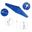 Sun Master 9' Patio Umbrella with Aluminum Pole Fiberglass Ribs Collar Tilt Crank Lift with Olefin Fabric In Royal Blue and Matte White