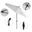 Sun Master 9' Patio Umbrella with Aluminum Pole Fiberglass Ribs Collar Tilt Crank Lift with Olefin Fabric In White and Bronze