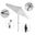 Sun Master 9' Patio Umbrella with Aluminum Pole Fiberglass Ribs Collar Tilt Crank Lift with Olefin Fabric In White and Hammertone Grey
