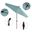 Sun Master 9' Patio Umbrella with Aluminum Pole Fiberglass Ribs Collar Tilt Crank Lift with Sunbrella Fabric In Aruba and Bronze