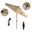 Sun Master 9' Patio Umbrella with Aluminum Pole Fiberglass Ribs Collar Tilt Crank Lift with Sunbrella Fabric In Beige and Bronze