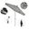 Sun Master 9' Patio Umbrella with Aluminum Pole Fiberglass Ribs Collar Tilt Crank Lift with Sunbrella Fabric In Cabana Classic and Hammertone Grey