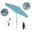 Sun Master 9' Patio Umbrella with Aluminum Pole Fiberglass Ribs Collar Tilt Crank Lift with Sunbrella Fabric In Dolce Oasis and Hammertone Grey