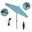 Sun Master 9' Patio Umbrella with Aluminum Pole Fiberglass Ribs Collar Tilt Crank Lift with Sunbrella Fabric In Dolce Oasis and Matte Black