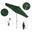 Sun Master 9' Patio Umbrella with Aluminum Pole Fiberglass Ribs Collar Tilt Crank Lift with Sunbrella Fabric In Forest Green and Hammertone Grey