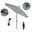 Sun Master 9' Patio Umbrella with Aluminum Pole Fiberglass Ribs Collar Tilt Crank Lift with Sunbrella Fabric In Gateway Mist and Matte Black