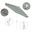 Sun Master 9' Patio Umbrella with Aluminum Pole Fiberglass Ribs Collar Tilt Crank Lift with Sunbrella Fabric In Gateway Mist and Matte White