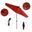 Sun Master 9' Patio Umbrella with Aluminum Pole Fiberglass Ribs Collar Tilt Crank Lift with Sunbrella Fabric In Jockey Red and Bronze