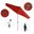 Sun Master 9' Patio Umbrella with Aluminum Pole Fiberglass Ribs Collar Tilt Crank Lift with Sunbrella Fabric In Jockey Red and Hammertone Grey