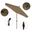 Sun Master 9' Patio Umbrella with Aluminum Pole Fiberglass Ribs Collar Tilt Crank Lift with Sunbrella Fabric In Linen Sesame and Bronze