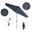 Sun Master 9' Patio Umbrella with Aluminum Pole Fiberglass Ribs Collar Tilt Crank Lift with Sunbrella Fabric In Regatta and Hammertone Grey