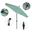 Sun Master 9' Patio Umbrella with Aluminum Pole Fiberglass Ribs Collar Tilt Crank Lift with Sunbrella Fabric In Seville Seaside and Matte Black