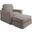 Sunset Trading Americana Box Cushion Slipcovered Chair and Ottoman in Light Gray