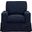 Sunset Trading Americana Box Cushion Slipcovered Chair Stain Resistant Performance Fabric Navy Blue