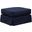 Sunset Trading Americana Box Cushion Slipcovered Ottoman Stain Resistant Performance Fabric Navy Blue