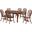 Andrews 7 Piece Extendable Dining Set with Arrowback Chairs In Chestnut Brown